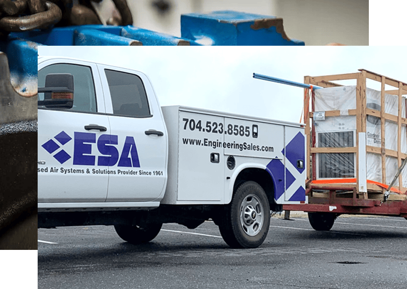 ESA truck with rental unit on trailer