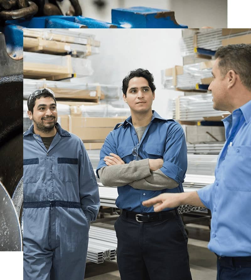 repair tech with manufacturing employees