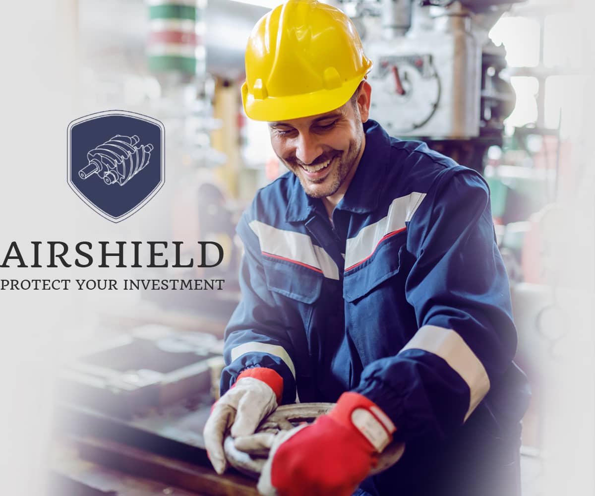 AirShield logo with smiling worker