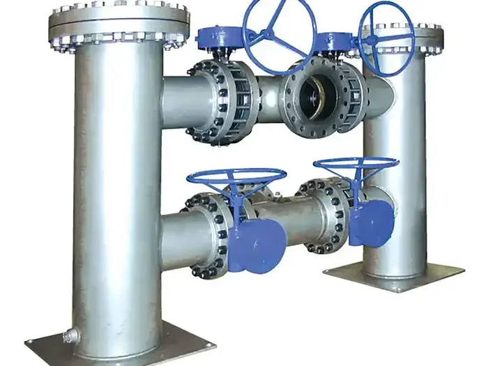 Eaton Model 950B fabricated carbon steel duplex strainer