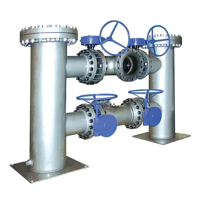 Eaton Model 950B fabricated carbon steel duplex strainer